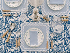 Henriette - Luxury Linens Napkins Bluebell Pale Blue with White Napkins (set of 4)