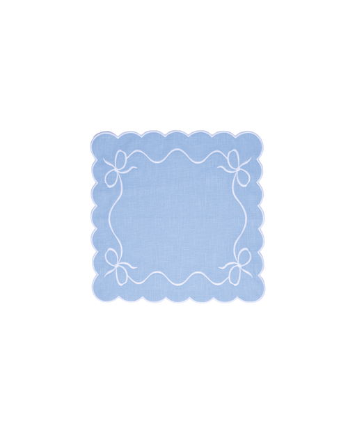 Henriette - Luxury Linens Napkins Bow Classic Napkin Pale Blue (set of 4)