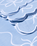 Henriette - Luxury Linens Napkins Bow Classic Napkin Pale Blue (set of 4)