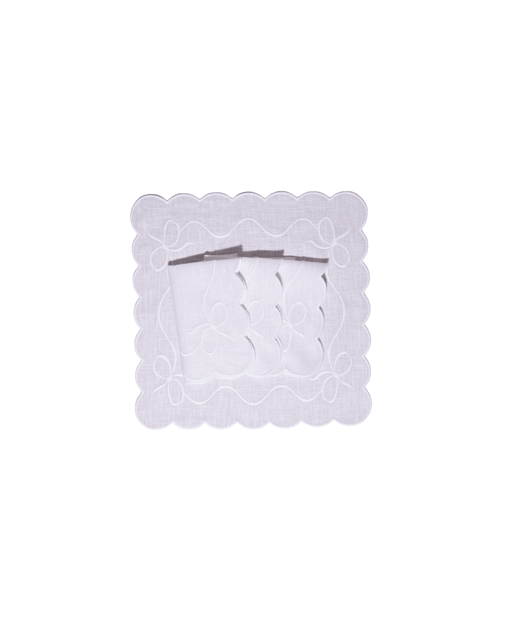 Henriette - Luxury Linens Napkins Bow Classic Napkins White/White (set of 4)