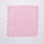 Henriette - Luxury Linens Napkins Classic Bow Baby Pink with White Napkins (set of 4)