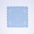 Henriette - Luxury Linens Napkins Classic Bow Pale Blue with White Napkins (set of 4)