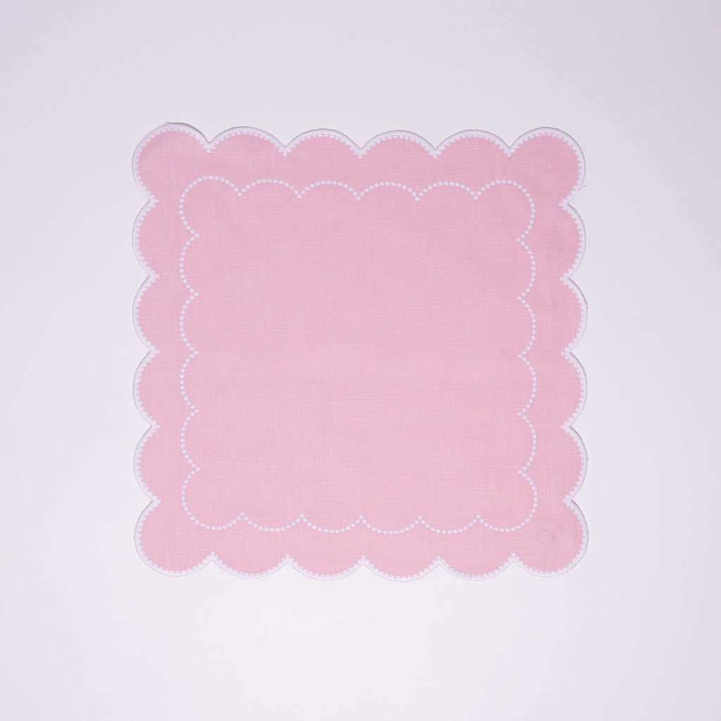 Henriette - Luxury Linens Napkins Daisy Napkins in Baby Pink (set of 4)