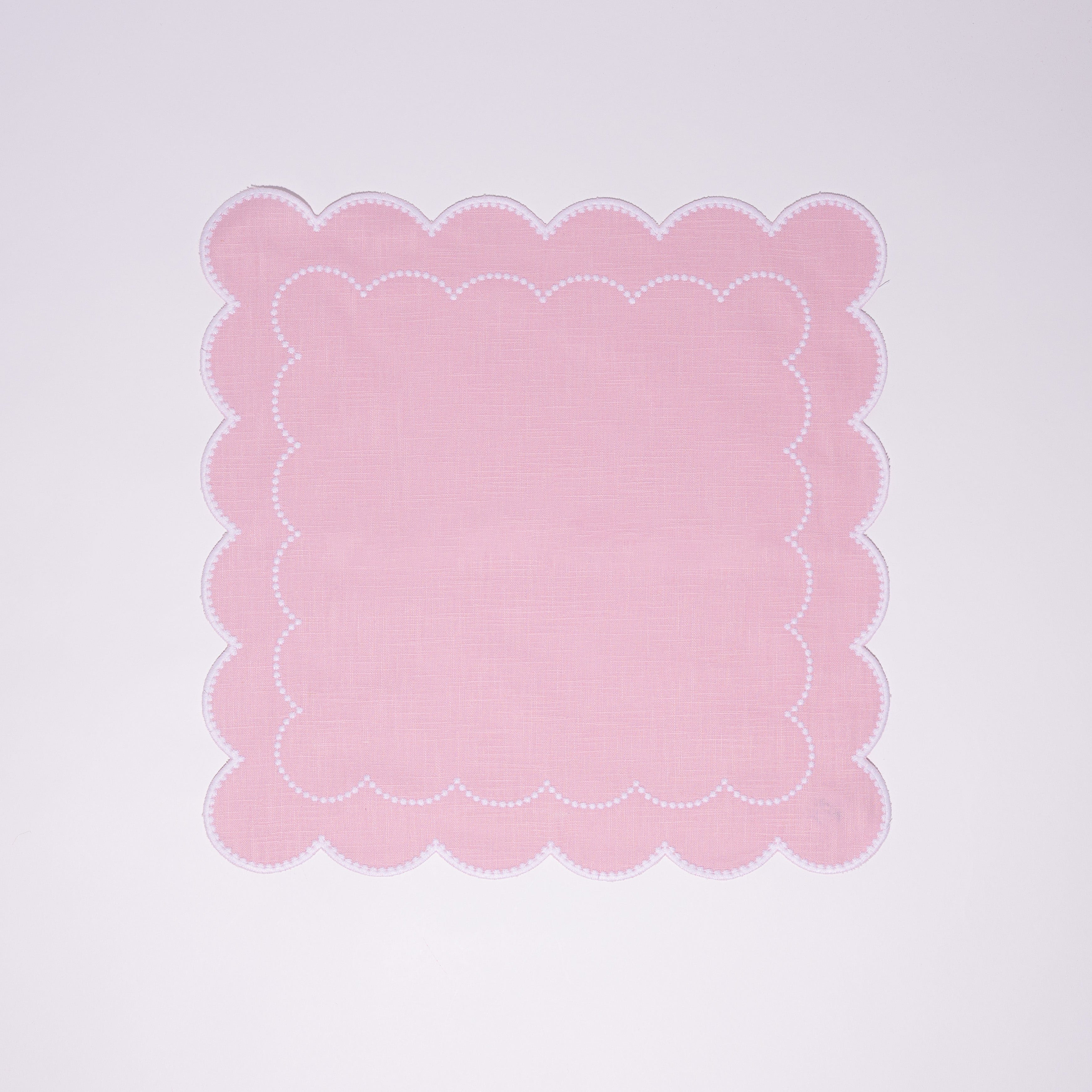 Henriette - Luxury Linens Napkins Daisy Napkins in Baby Pink (set of 4)