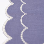 Henriette - Luxury Linens Napkins Daisy Purple Blue with White Napkins (set of 4)