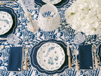 Henriette - Luxury Linens Napkins Drop Navy Blue with White Napkins (set of 4)