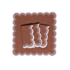 Henriette - Luxury Linens Napkins Flamestitch Caramel with White Napkins (set of 4)