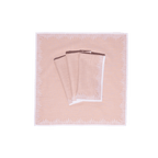 Henriette - Luxury Linens Napkins Flamestitch Dusty Pink with White Napkins (set of 4)