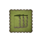 Henriette - Luxury Linens Napkins Flamestitch Moss Green with Brown Napkins (set of 4)