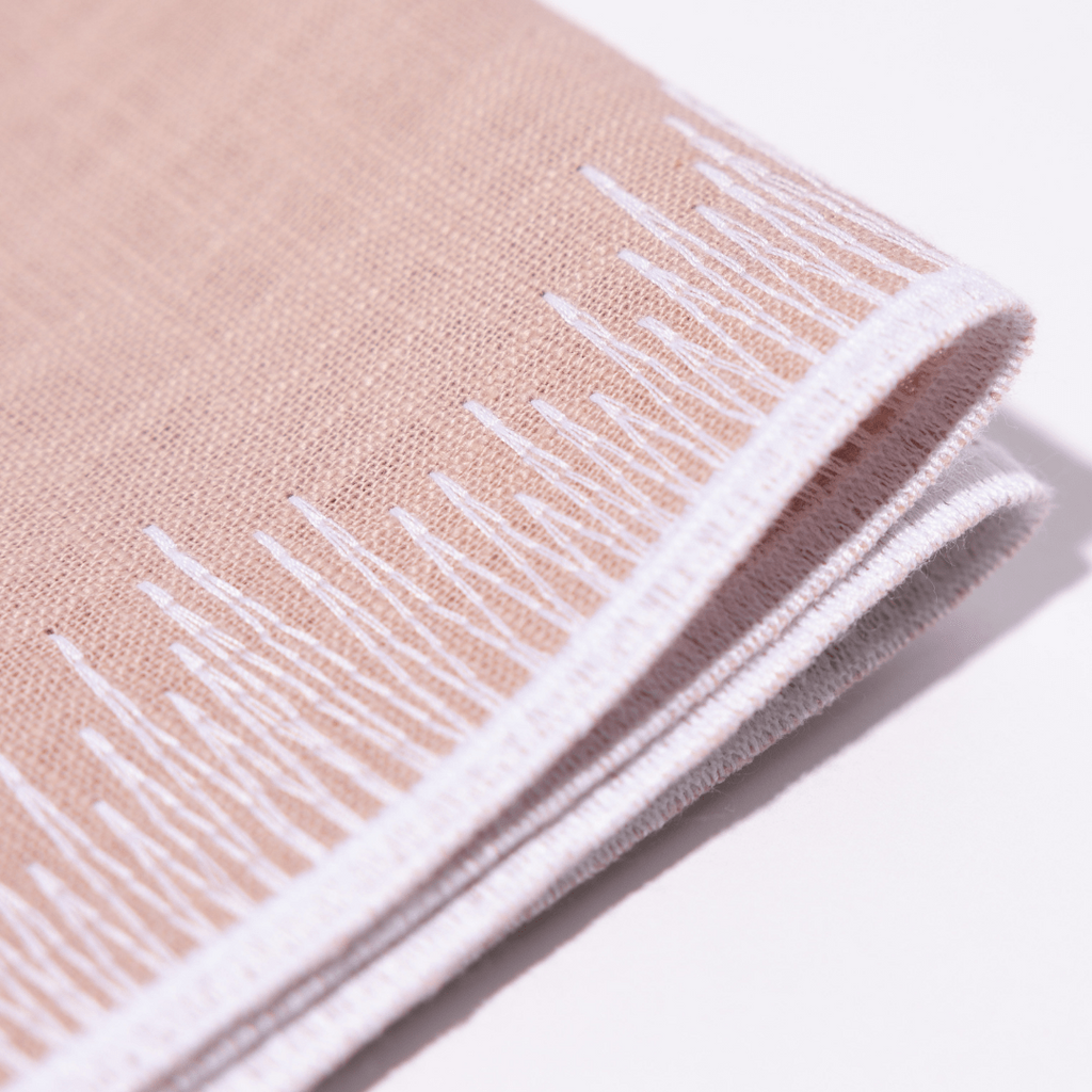 Henriette - Luxury Linens Napkins Flamestitch Napkins Dusty Pink Napkins (set of 4)