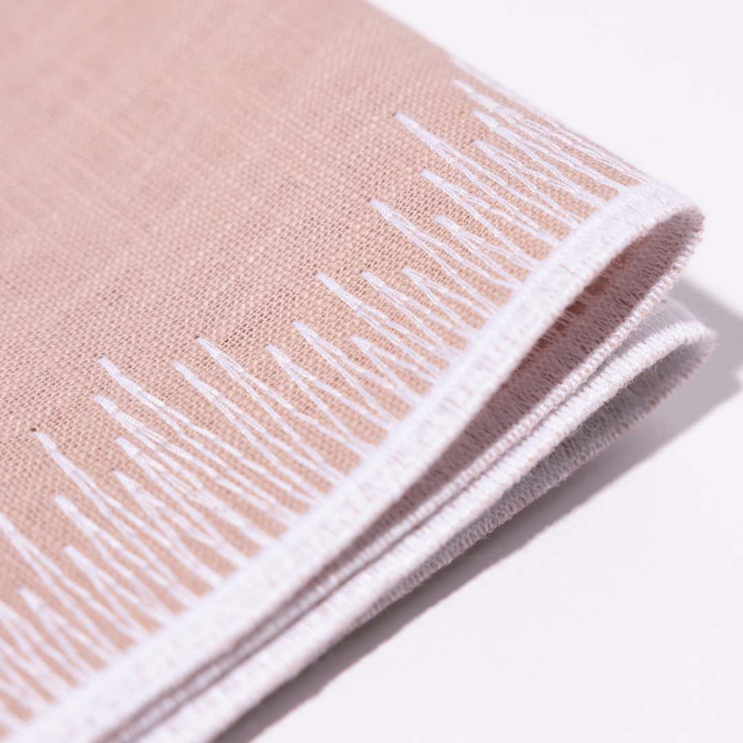 Henriette - Luxury Linens Napkins Flamestitch Napkins Dusty Pink Napkins (set of 4)