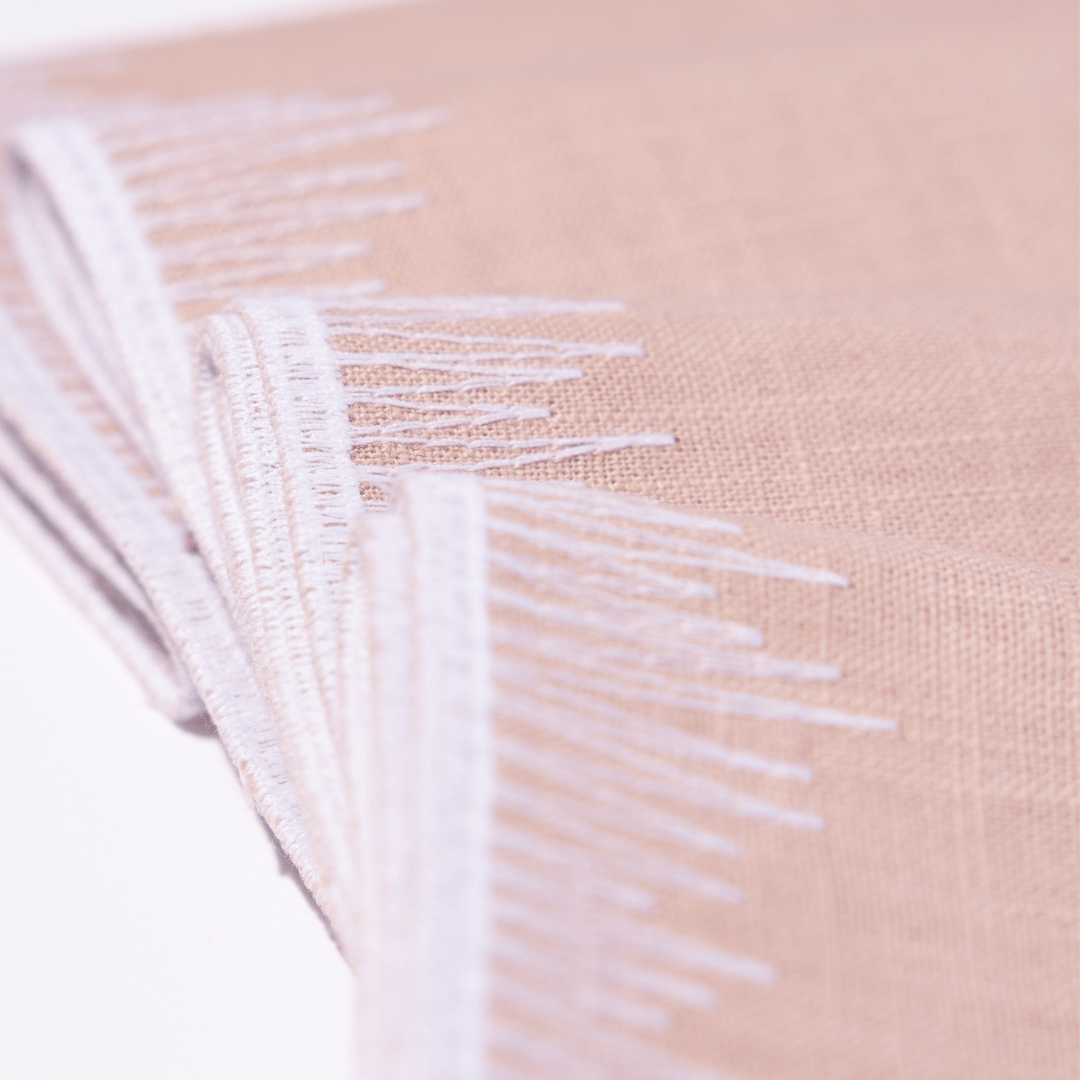 Henriette - Luxury Linens Napkins Flamestitch Napkins Dusty Pink Napkins (set of 4)