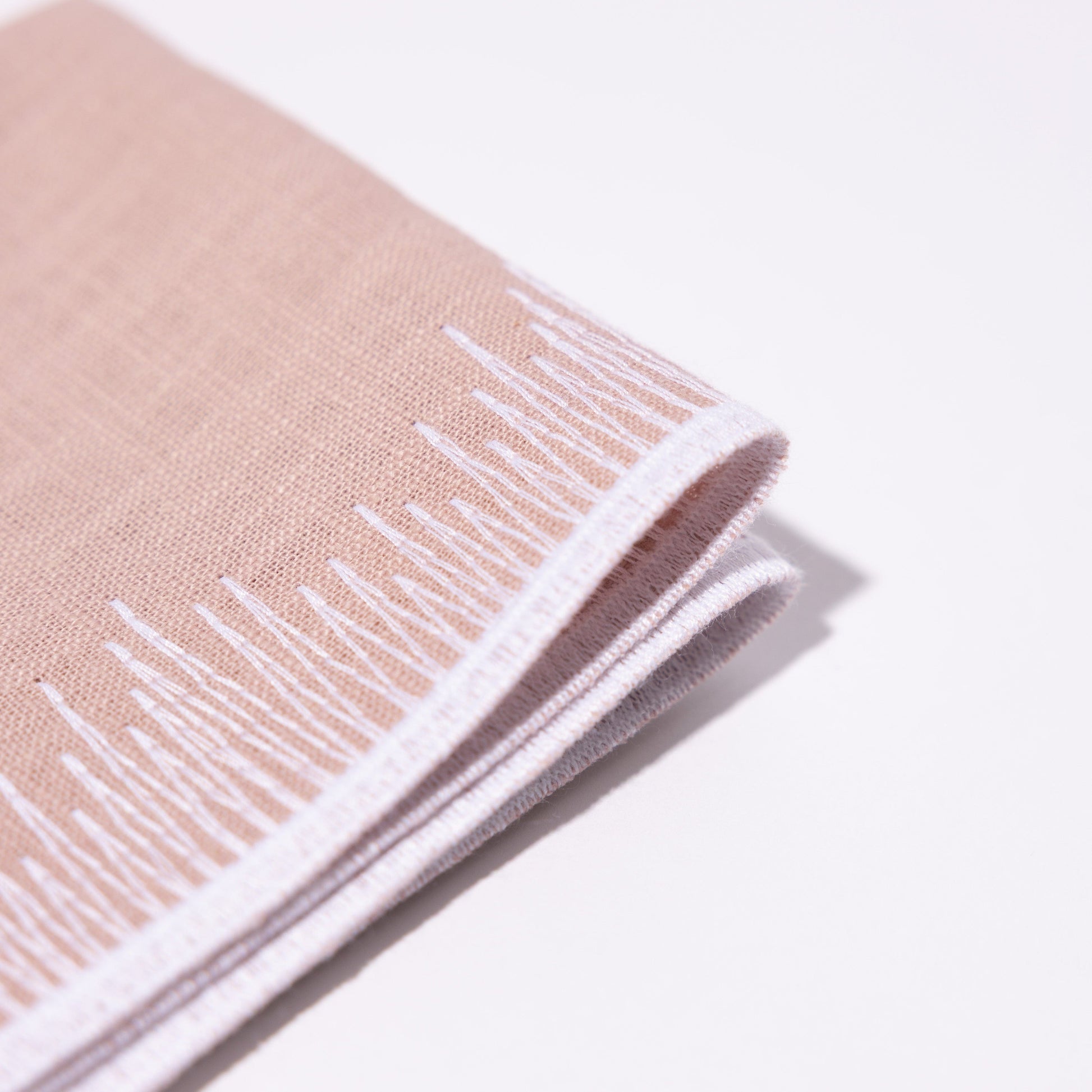 Henriette - Luxury Linens Napkins Flamestitch Napkins Dusty Pink Napkins (set of 4)