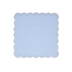 Henriette - Luxury Linens Napkins Flamestitch Pale Blue with Silver Metallic Napkins (set of 4)