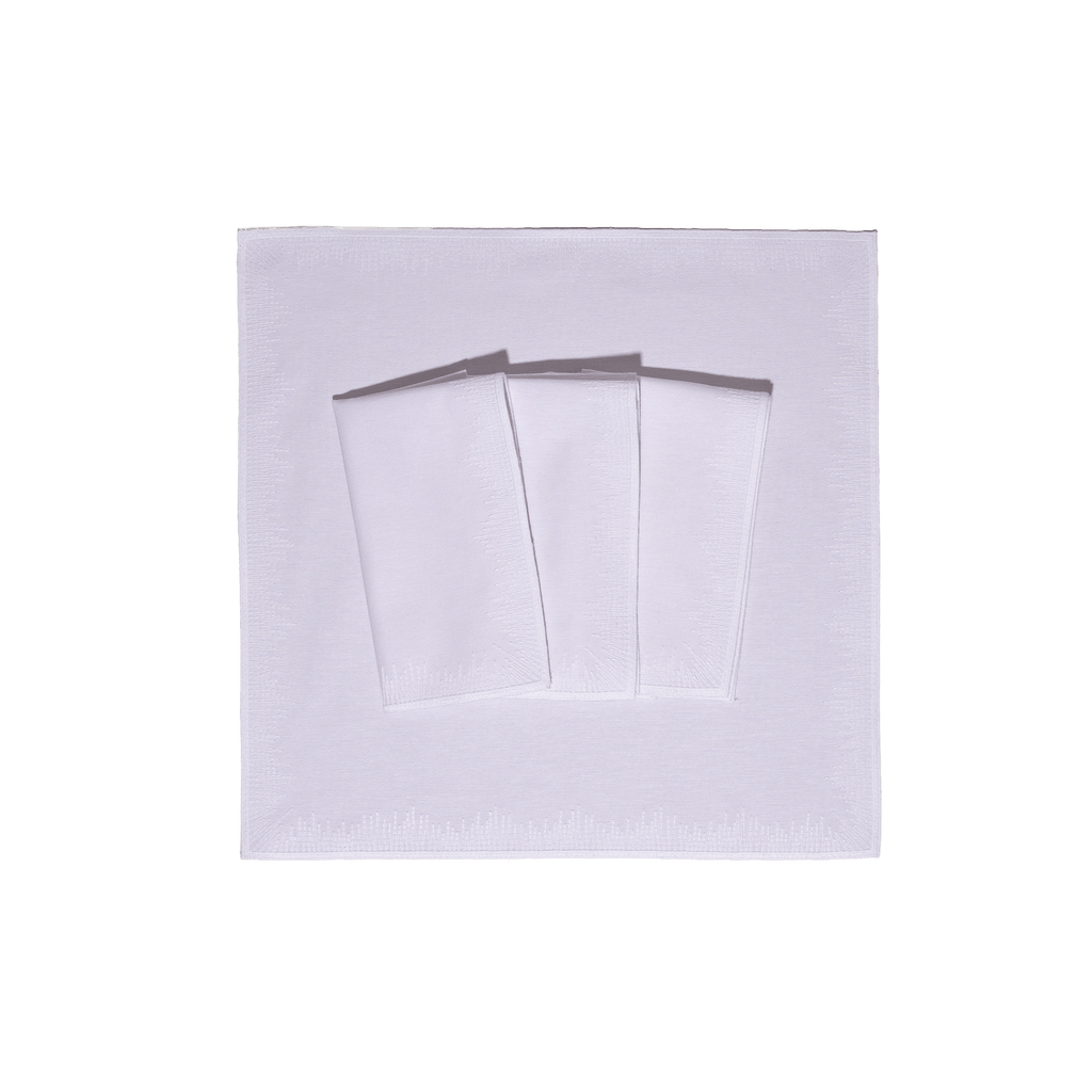 Henriette - Luxury Linens Napkins Flamestitch White with White Napkins (set of 4)