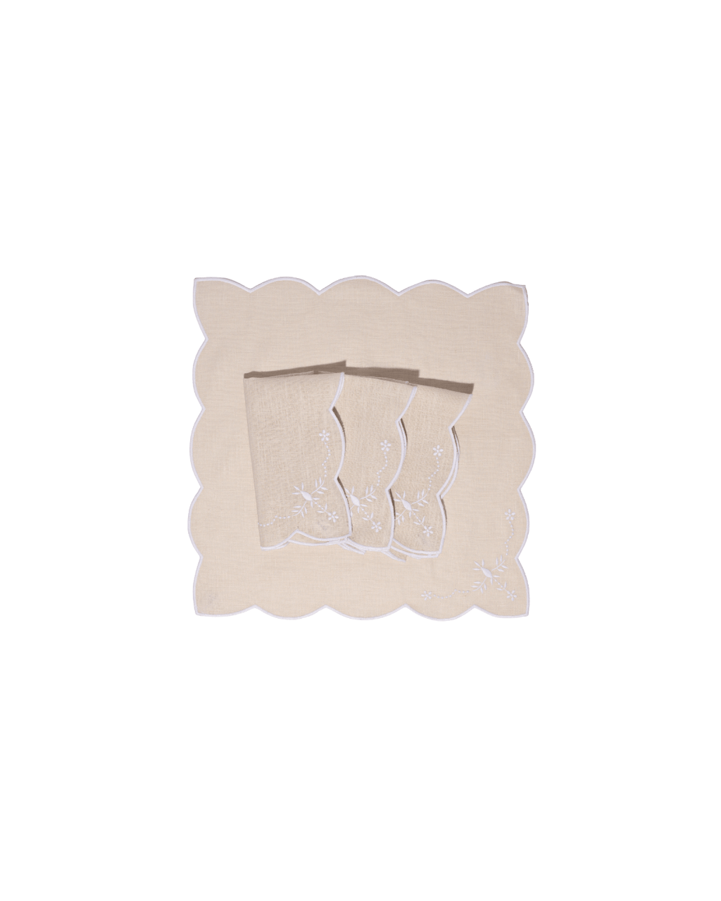 Henriette - Luxury Linens Napkins Floral Napkins in Sand