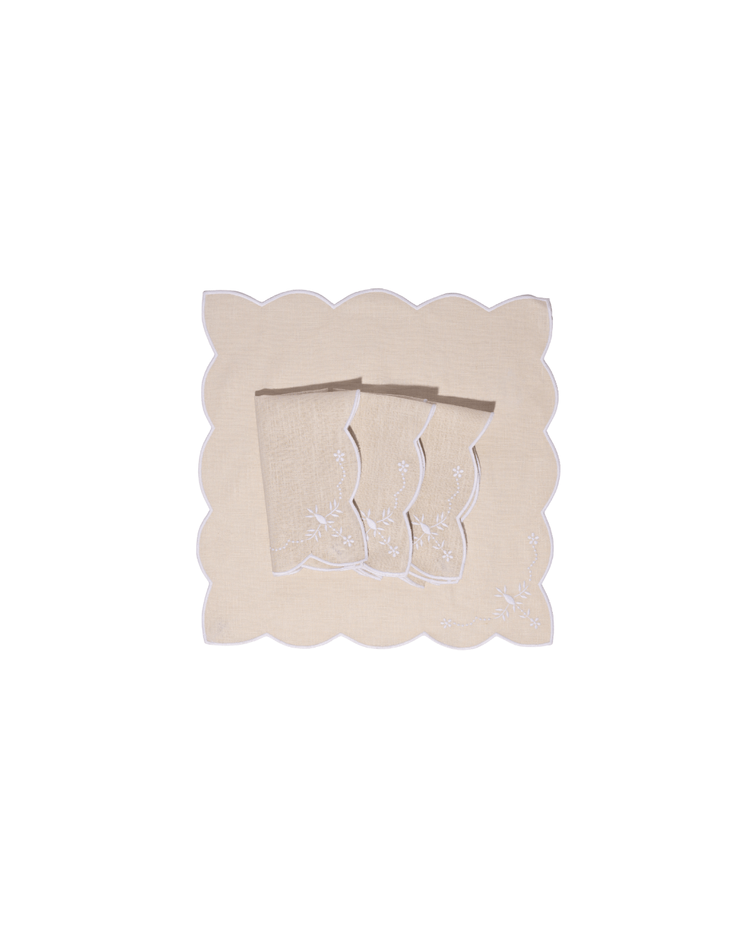 Henriette - Luxury Linens Napkins Floral Napkins in Sand
