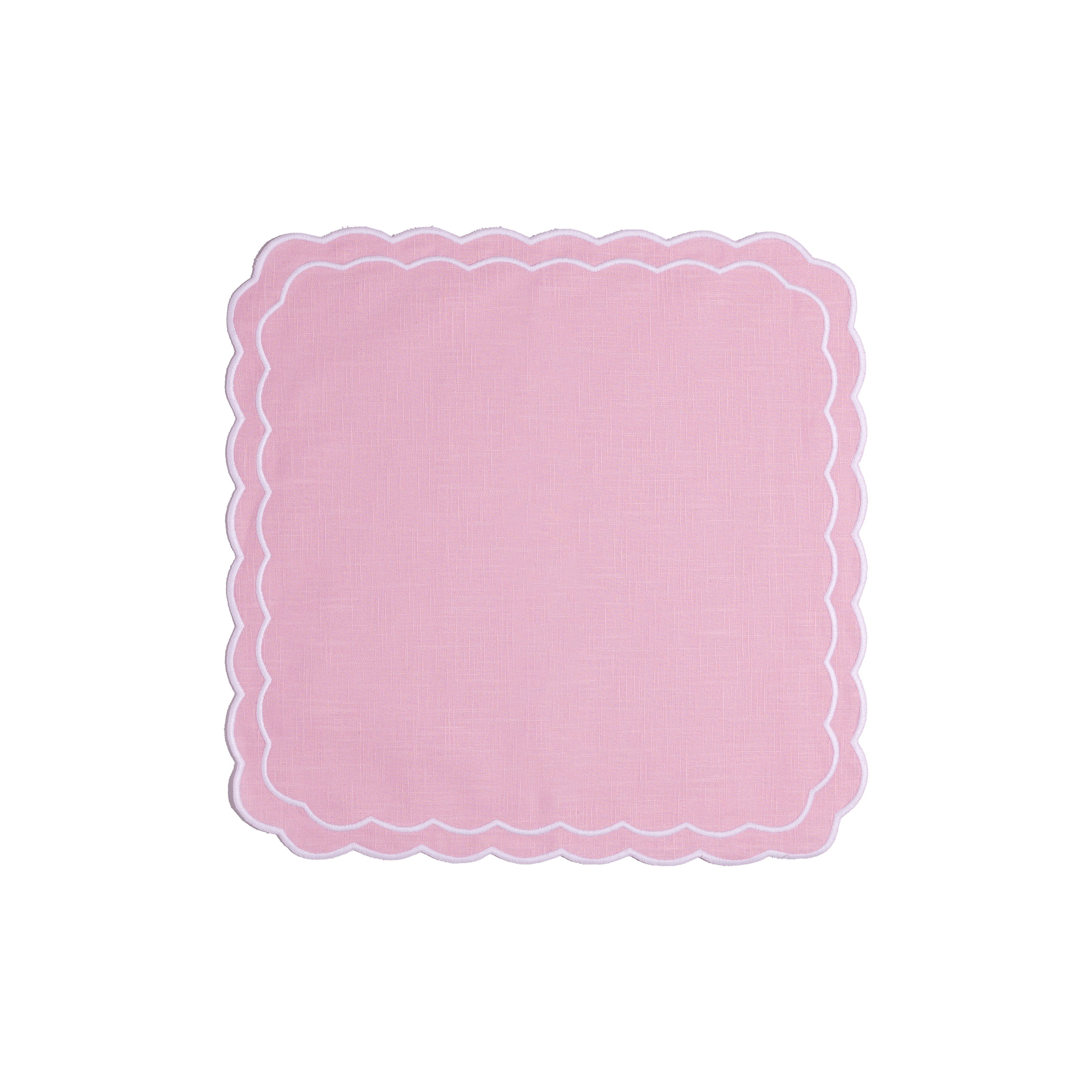 Henriette - Luxury Linens Napkins Marigold Baby Pink with White Napkins (set of 4)