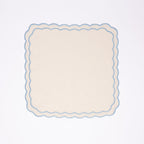 Henriette - Luxury Linens Napkins Marigold Blue with white Napkins (set of 4)