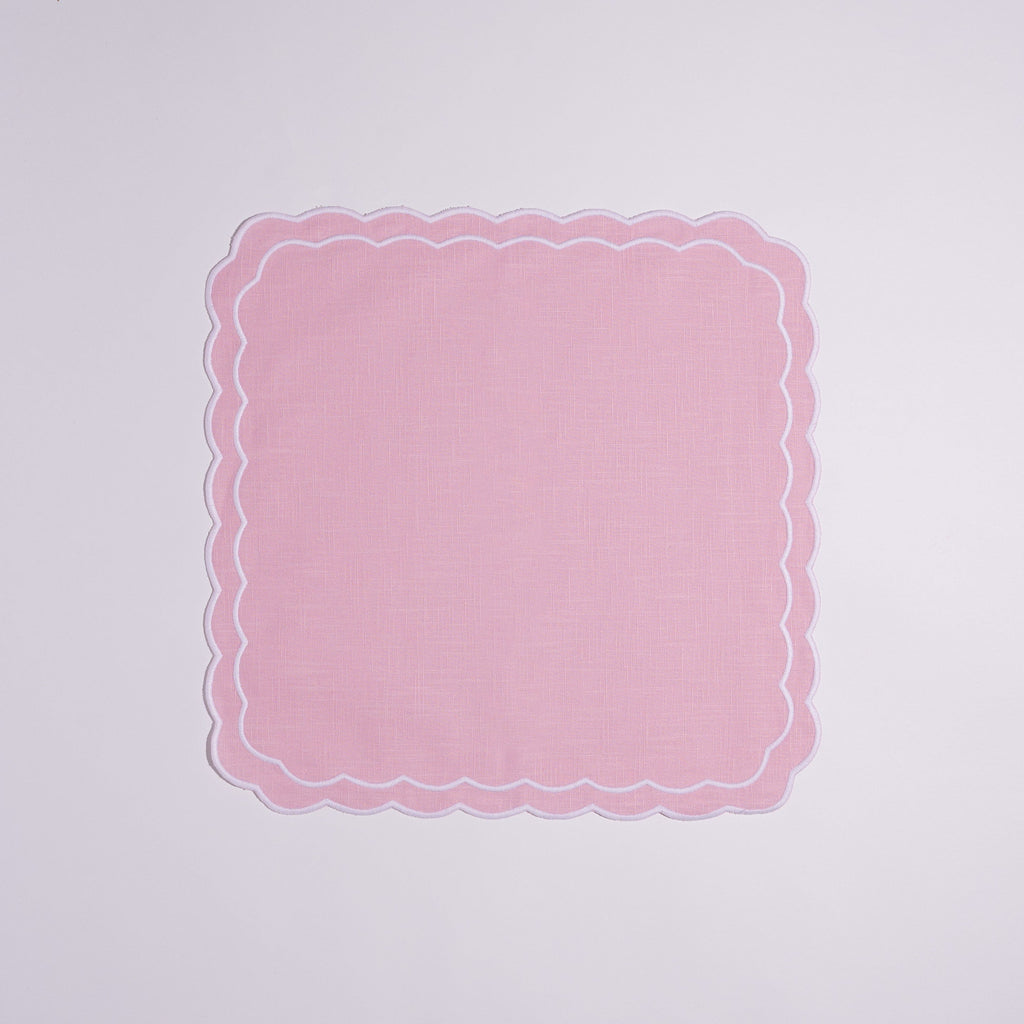 Henriette - Luxury Linens Napkins Marigold Napkins in Baby Pink (set of 4)