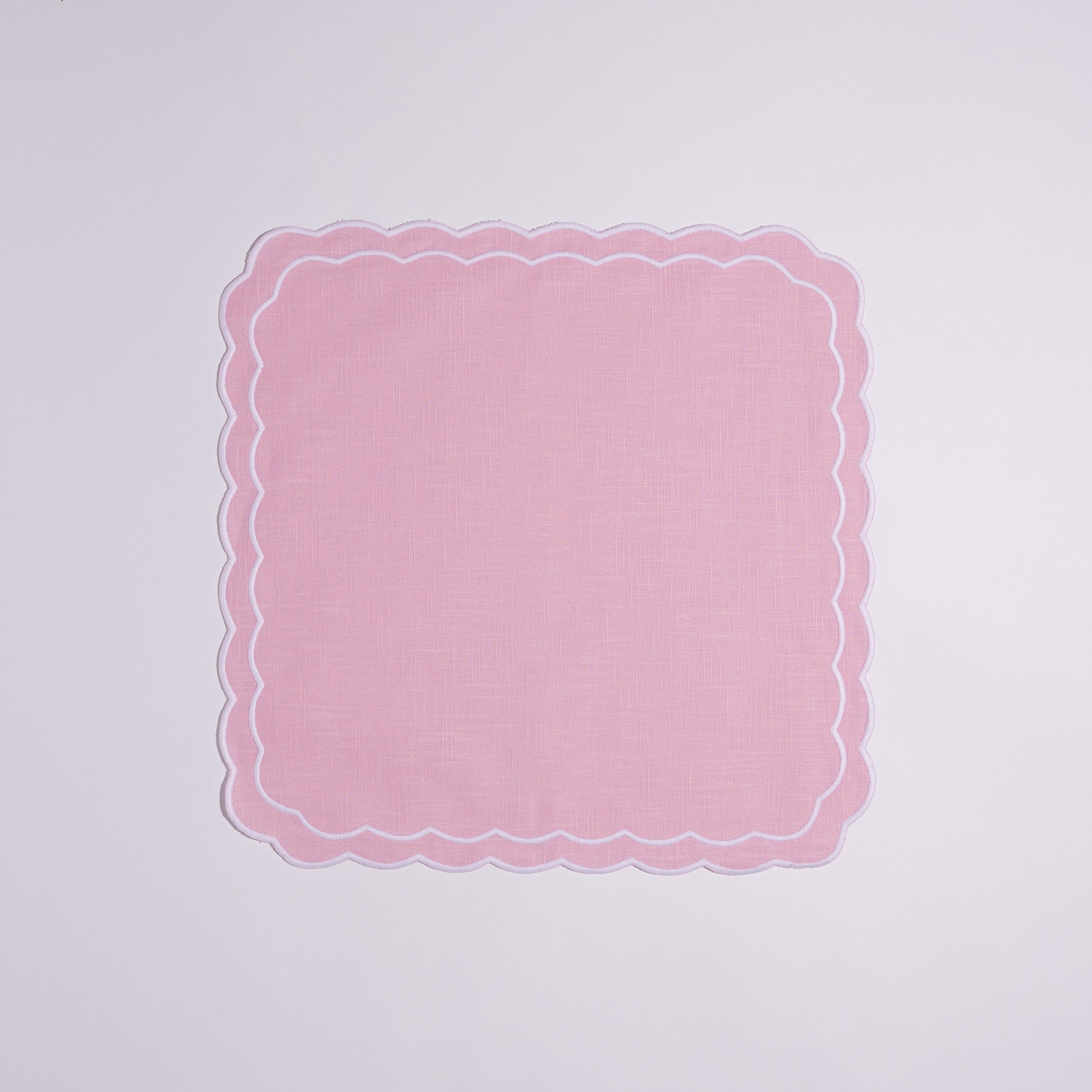 Henriette - Luxury Linens Napkins Marigold Napkins in Baby Pink (set of 4)