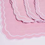 Henriette - Luxury Linens Napkins Marigold Napkins in Baby Pink (set of 4)