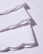 Henriette - Luxury Linens Napkins Marigold Napkins in White/White (set of 4)
