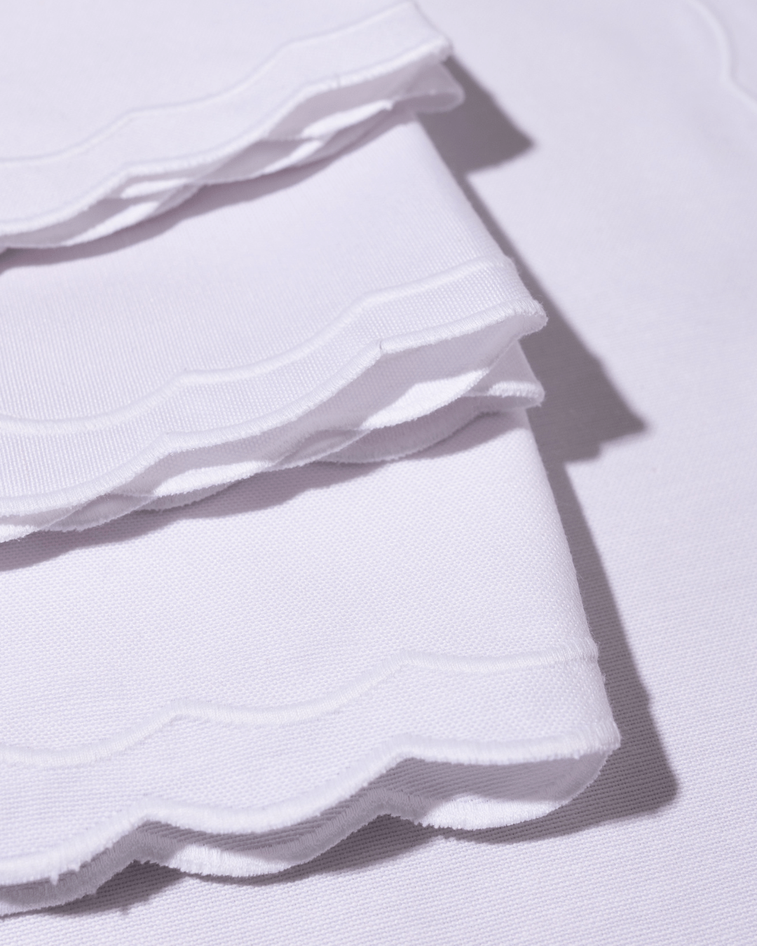 Henriette - Luxury Linens Napkins Marigold Napkins in White/White (set of 4)