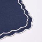 Henriette - Luxury Linens Napkins Marigold Navy with White Napkins (set of 4)