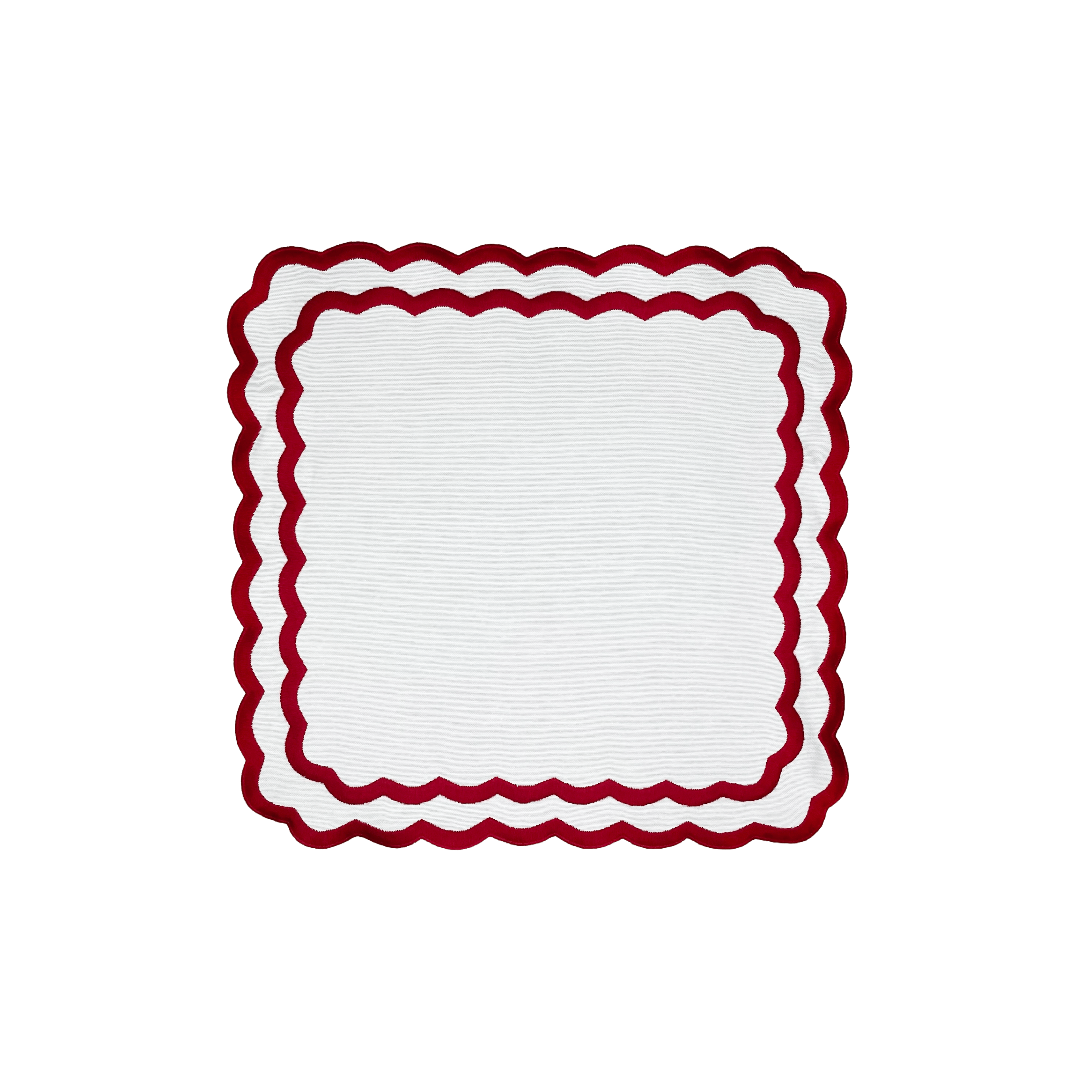 Henriette - Luxury Linens Napkins Marigold Rectangular White with Ruby Red Napkins (set of 4)