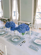 Henriette - Luxury Linens Napkins Marigold Stone Blue Napkins (set of 4)