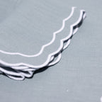 Henriette - Luxury Linens Napkins Marigold Stone Blue Napkins (set of 4)