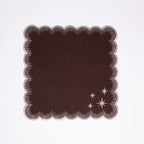 Henriette - Luxury Linens Napkins Starlight Chestnut with Metallic Silver Napkins (set of 4)