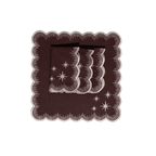 Henriette - Luxury Linens Napkins Starlight Chestnut with Metallic Silver Napkins (set of 4)