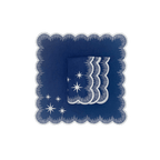 Henriette - Luxury Linens Napkins Starlight Navy Blue with White Napkins (set of 4)