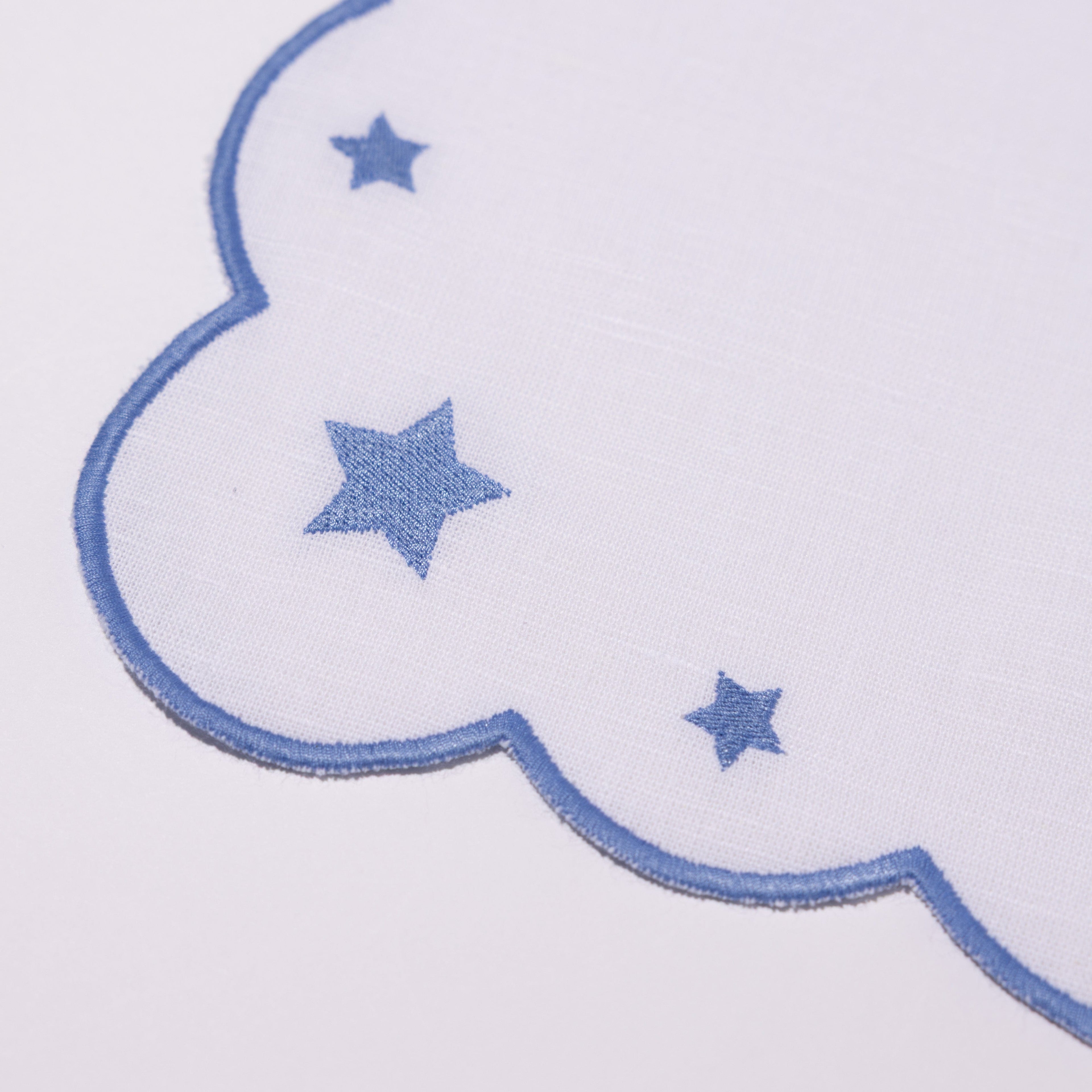 Henriette - Luxury Linens Napkins Superstar Napkins White Hydrangea Blue (set of 4)