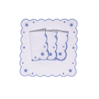 Henriette - Luxury Linens Napkins Superstar White with Hydrangea Blue Napkins (set of 4)