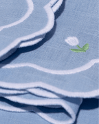 Henriette - Luxury Linens Napkins Tulip Marigold Napkins Pale Blue (set of 4)
