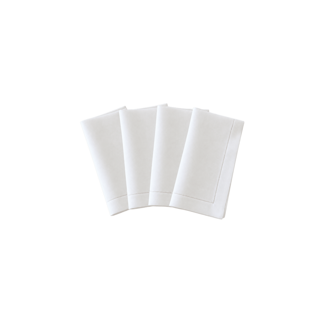 Henriette - Luxury Linens Napkins White Hemstitch Napkins (set of 4)