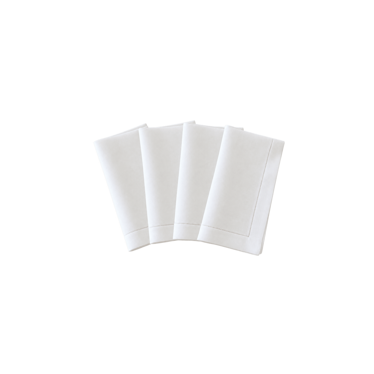 Henriette - Luxury Linens Napkins White Hemstitch Napkins (set of 4)