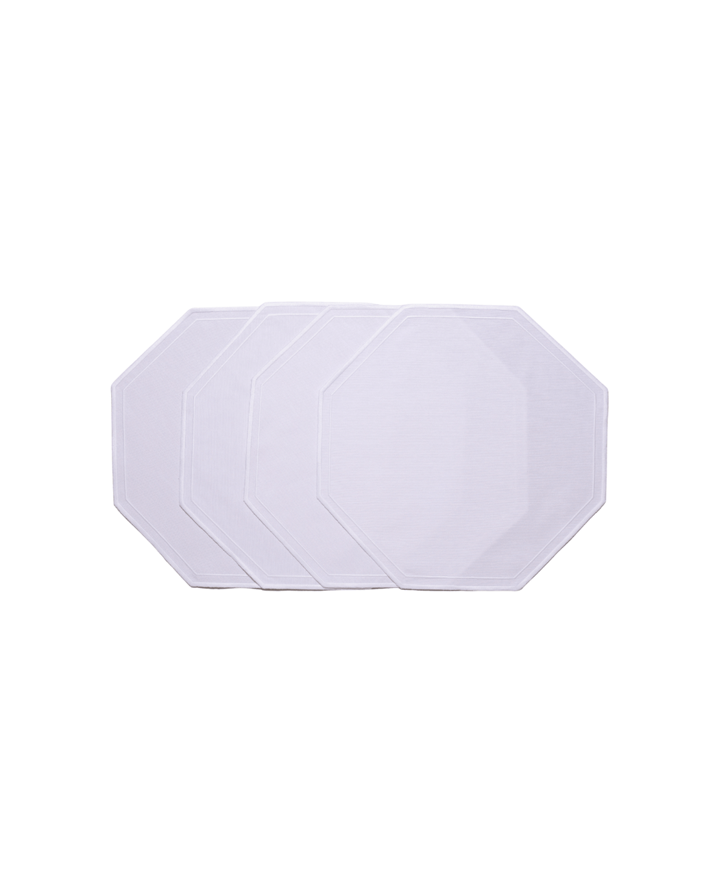 Henriette - Luxury Linens Octagon Placemat White/White (set of 4)