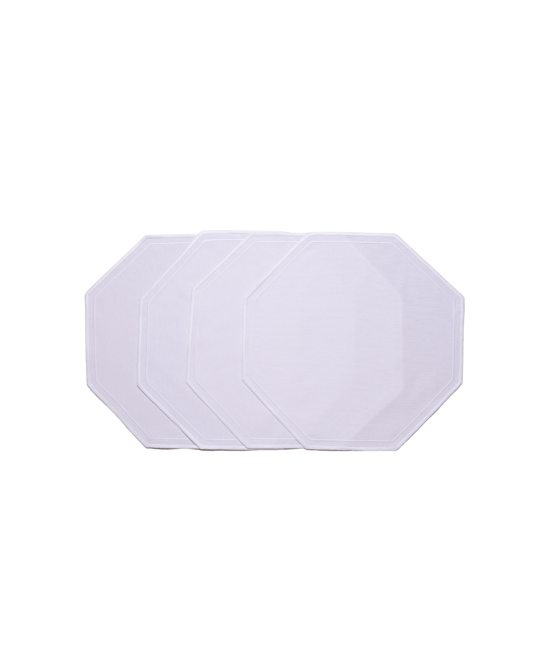 Henriette - Luxury Linens Octagon Placemat White/White (set of 4)