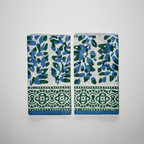 Henriette - Luxury Linens Oliva Sea Green/ Blue Napkins (set of 4)