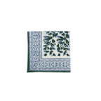 Henriette - Luxury Linens Olivia Indigo/ Green Napkins (set of 4)