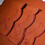 Henriette - Luxury Linens Orange Floral Napkins (set of 4)