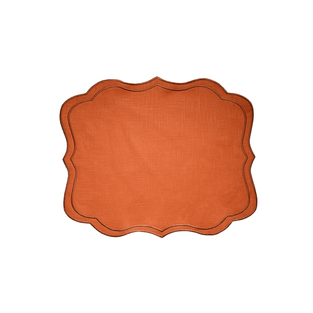 Henriette - Luxury Linens Placemats Aurelia Dusty Orange with Amber Placemats (set of 4)