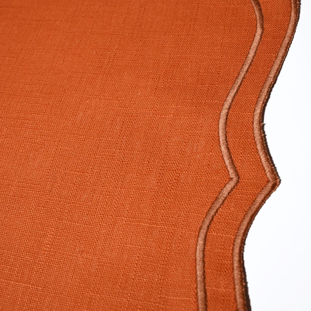 Henriette - Luxury Linens Placemats Aurelia Dusty Orange with Amber Placemats (set of 4)