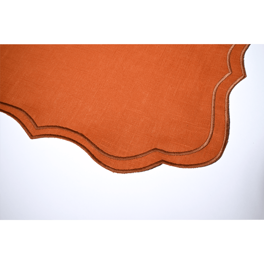 Henriette - Luxury Linens Placemats Aurelia Dusty Orange with Amber Placemats (set of 4)