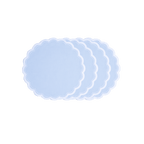 Henriette - Luxury Linens Placemats Bluebell Oval Pale Blue Placemats (set of 4)