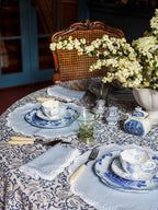 Henriette - Luxury Linens Placemats Bluebell Oval Pale Blue Placemats (set of 4)